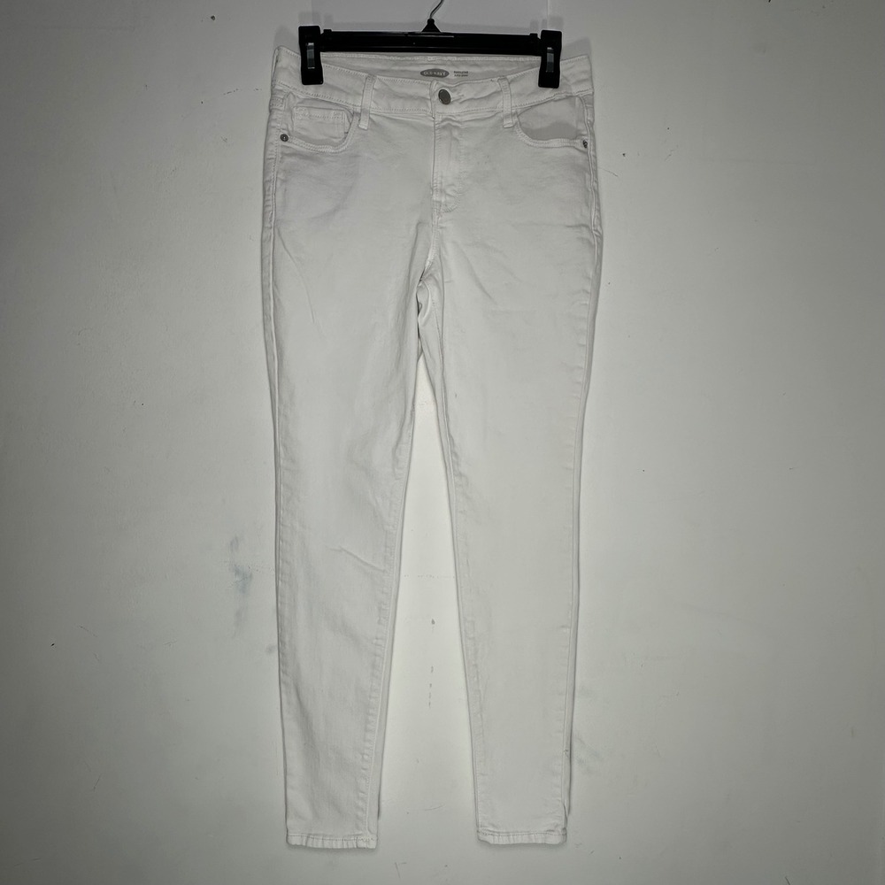 Old Navy Rockstar Super Skinny Jeans Womens 6 White Mid Rise Stretch Denim
